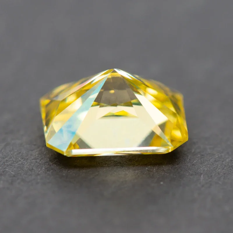 Moissanite Gemstone para Fazer Jóias, Corte Radiante, Cor Amarelo Limão, Diamante Crescido em Laboratório, Encantos DIY, Material com Certificado GRA