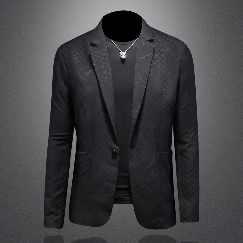 

Autumn Plaid Subtle Floral Casual Men's Single-Breasted Jacket Trendy Brand Fashionable Formal Wear Trending Outerwear