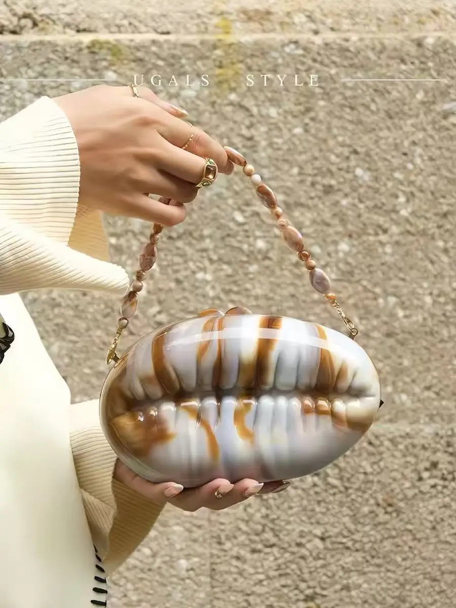 

Fashion Shell Gradient Designer Women Handbag Luxury Acrylic Box Wedding Party Banquet Clutch Purse Shoulder Crossbody Bag