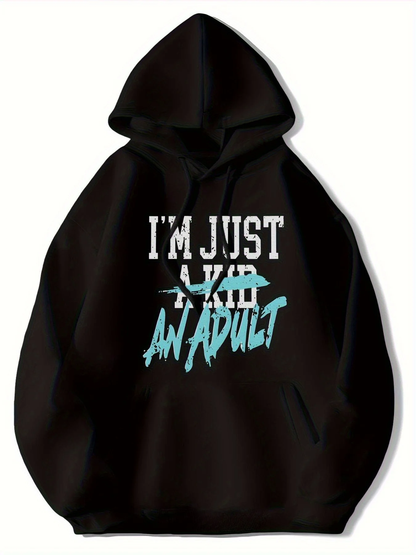 

Men's adult hooded sweatshirt - loose fit, all-season comfort, machine washable, humorous graphic design, versatile casual wear