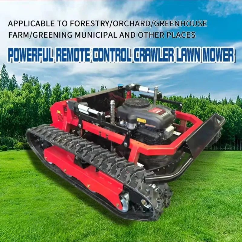 Heavy Duty Tracked Remote Control Lawn Mower 800mm Cutting Width Robotic Flail Mower for Solar Farm Grass Maintenance - view 5