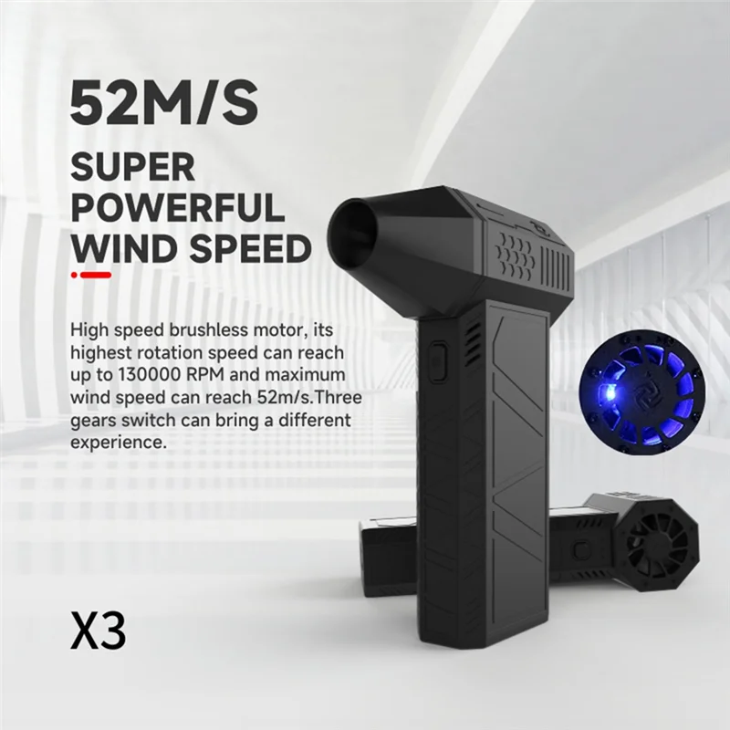 AY14 -X3 Upgrade Mini  Fan Powerful Blower 130000R PM50+M/S 3000Mah Violent Turbo Fan For PC Keyboard Camera