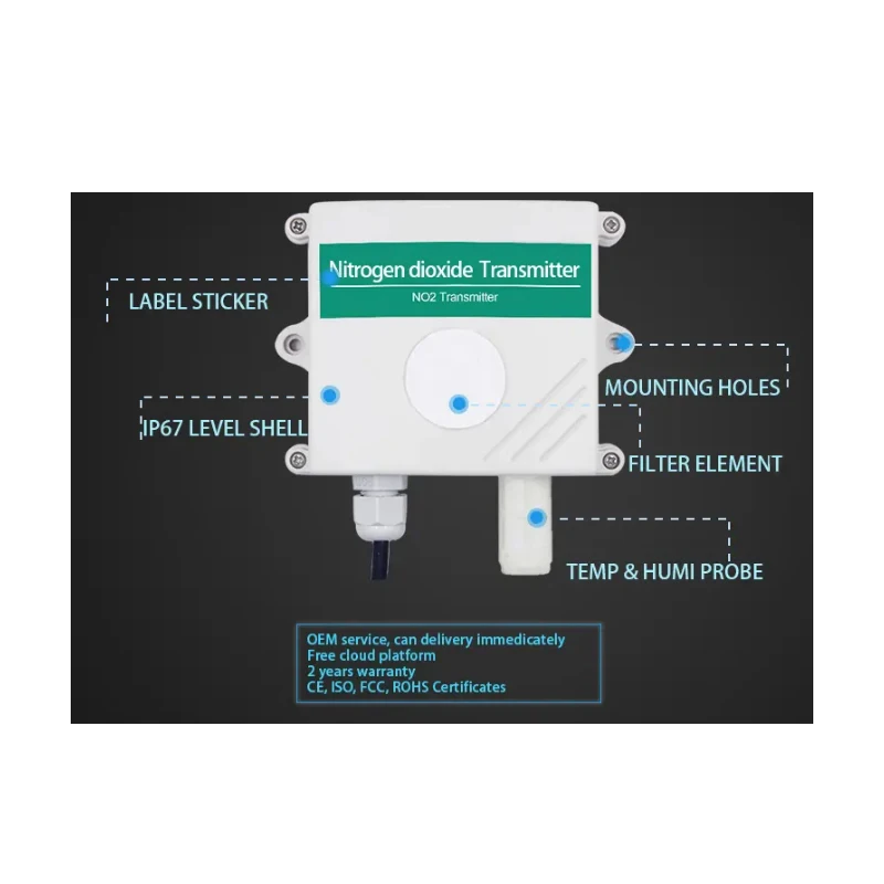 Factory Price High Accuracy Analog RS485 Nitrogen Dioxide Detector Gas Meter No2 Detectors Digital No2 Sensor