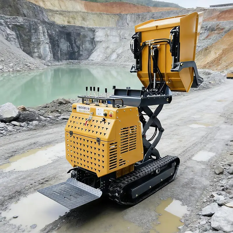 Smooth-running garden mini dumper chinese mini track dumper small track dumper powered wheelbarrow with dumper