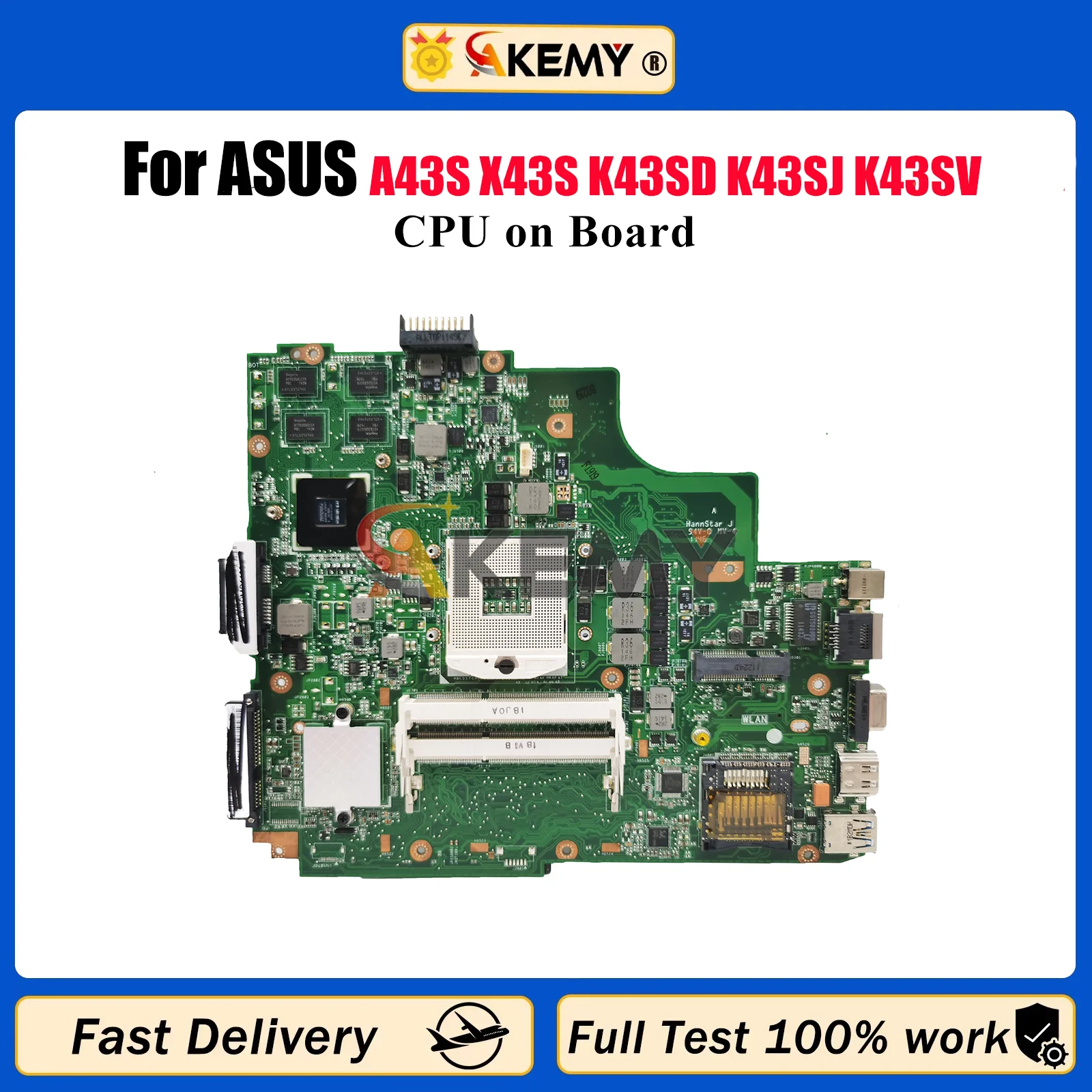 K43SD Scheda Madre Del Computer Portatile Per ASUS K43S A43S X43S K43SJ K43SV K43SD K43SM Scheda Madre Del Notebook Con CPU test OK spedizione veloce stk