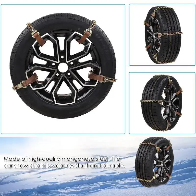 Universal Car Winter Snow Chains Tire Wheels Chain Strong Manganese Steel Reusable Vehicle Emergency chains Sticky snow chain