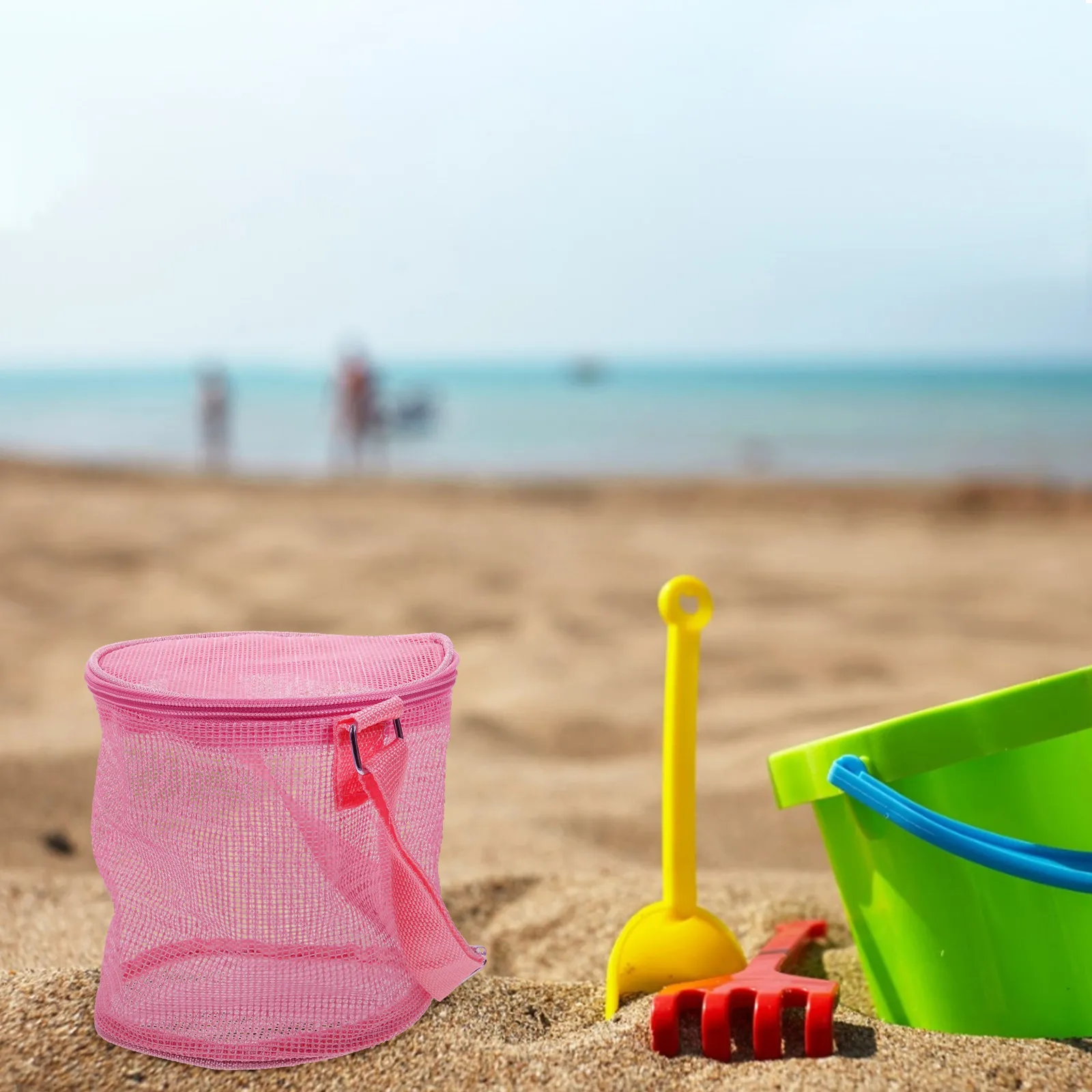 

Kids Mesh Beach Bag Shell Storage Bag Portable Sand-Resistant Organizer for Outdoor Travel Swimming Accessories Storage