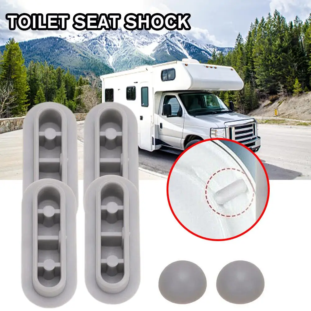 RV Toilet Seat Corner Cushion Accessories 4 Seat Pads Toilet 2 Pads Upper Absorber Cover Shock Kit Bathroom Seat Lifter F1V5