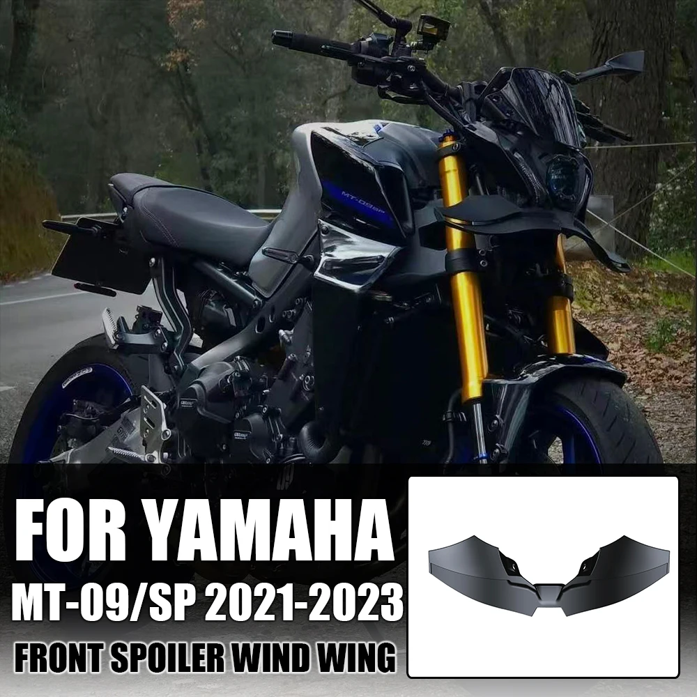 

Для YAMAHA MT-09/SP 2023-аксессуары для мотоциклов, черный голый MT09, передний спойлер с прижимной силой, аэродинамический комплект крыльев, спойлер