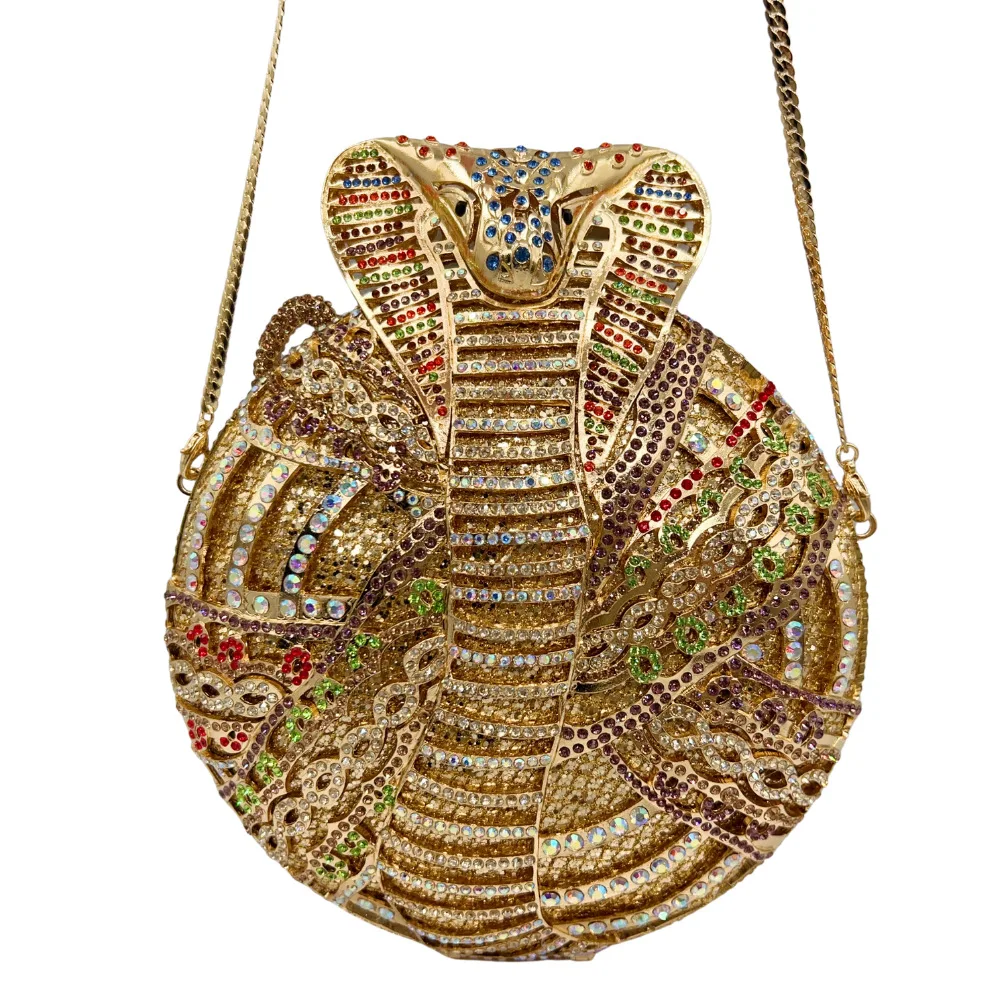 

Cobra Rhinestone Bag Hollow Egyptian Cobra Diamond Dinner Banquet Diamond Clutch Women's Bag Bolsos De Lujo Mujer Marcas Famosas