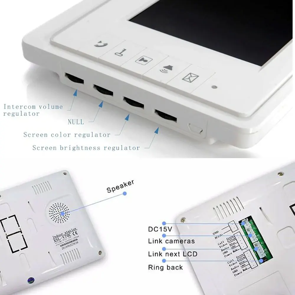 7 Inch Color Camera Video Door Phone Kit Doorbell Intercom System RFID Access Control unlock for 2/3/4/6 Unit multi apartments