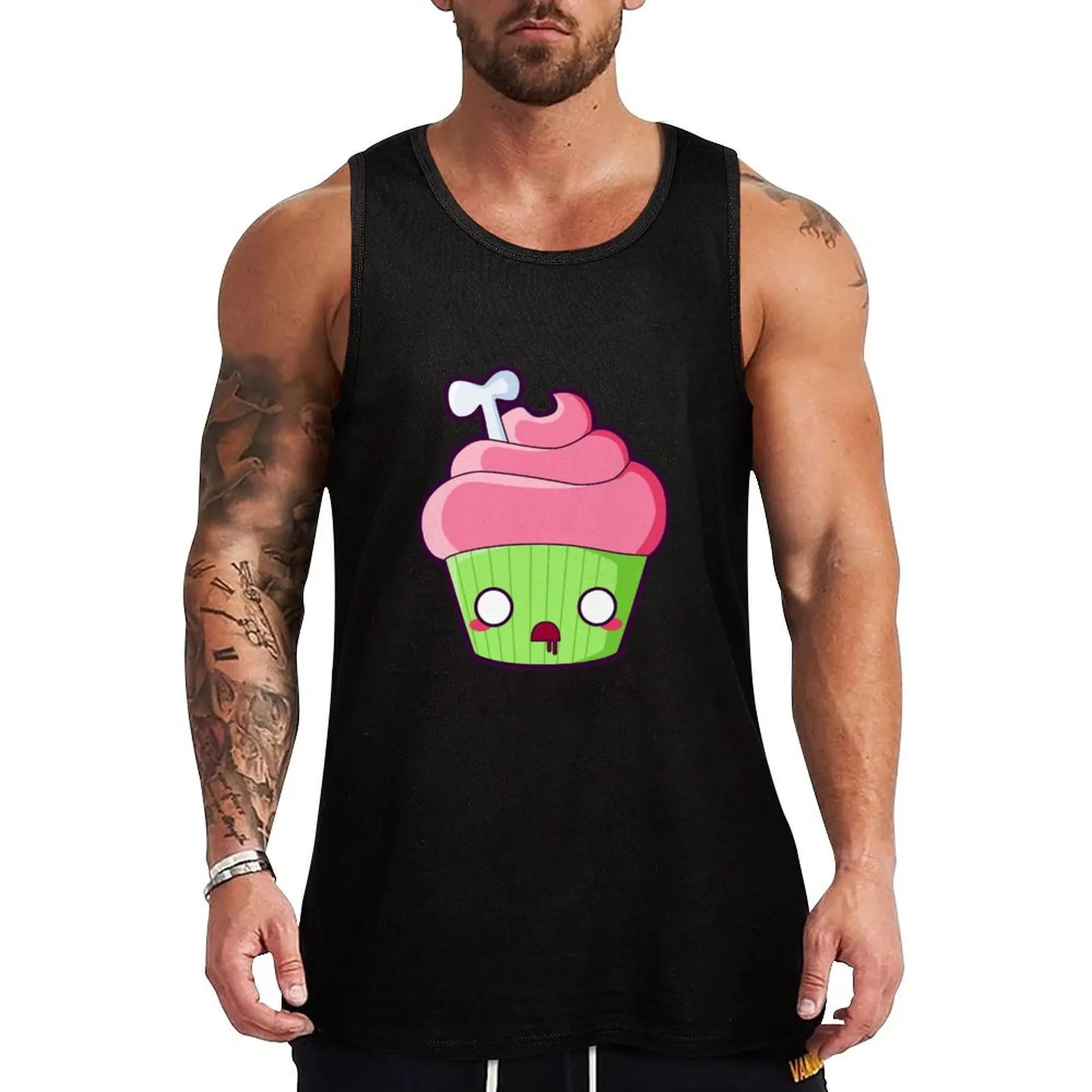 

Spooky Cupcake - Zombie Tank Top gym top bodybuilding man Male vest