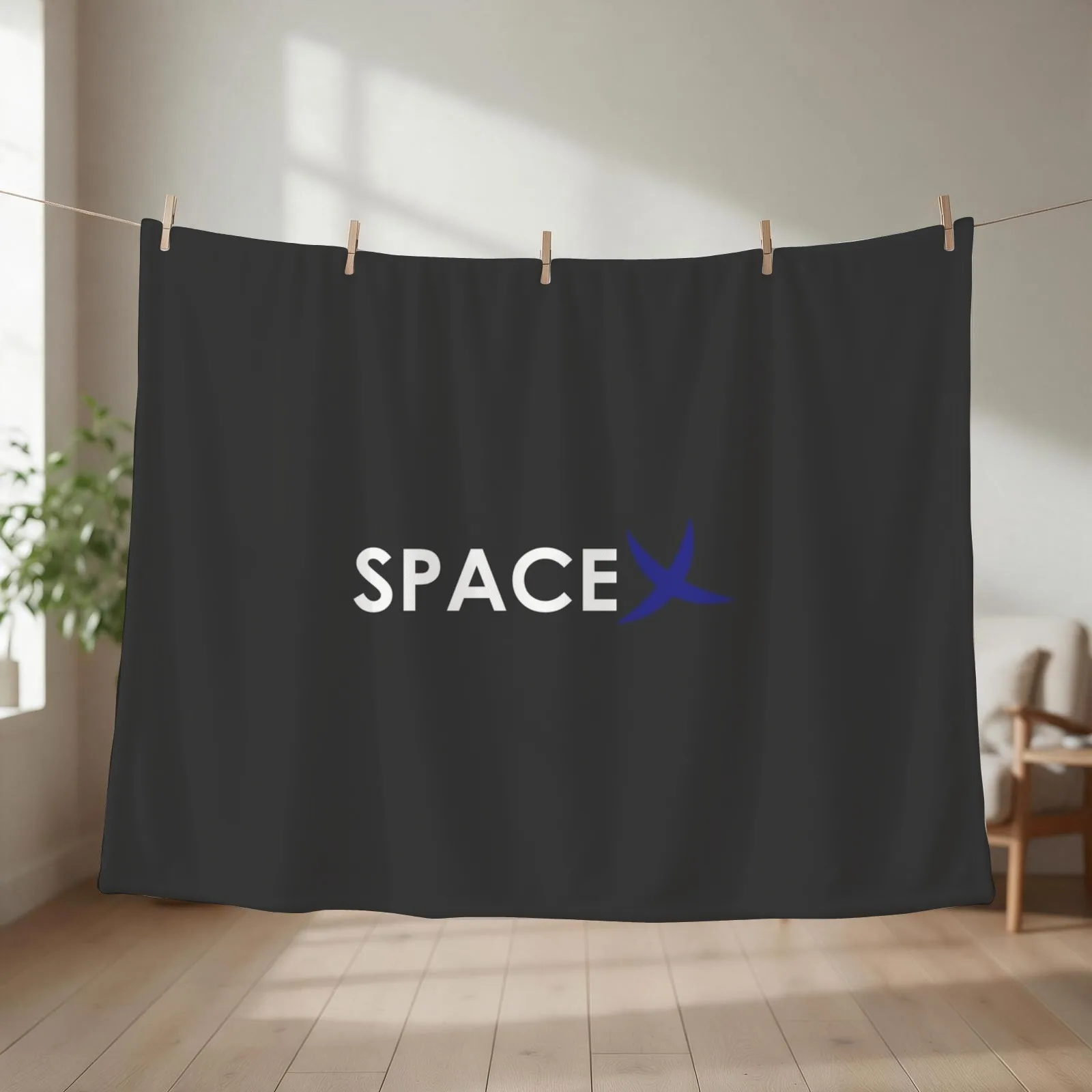 Space X Throw Blanket couch cozy soft plush fuzzy picnic outdoor blanket