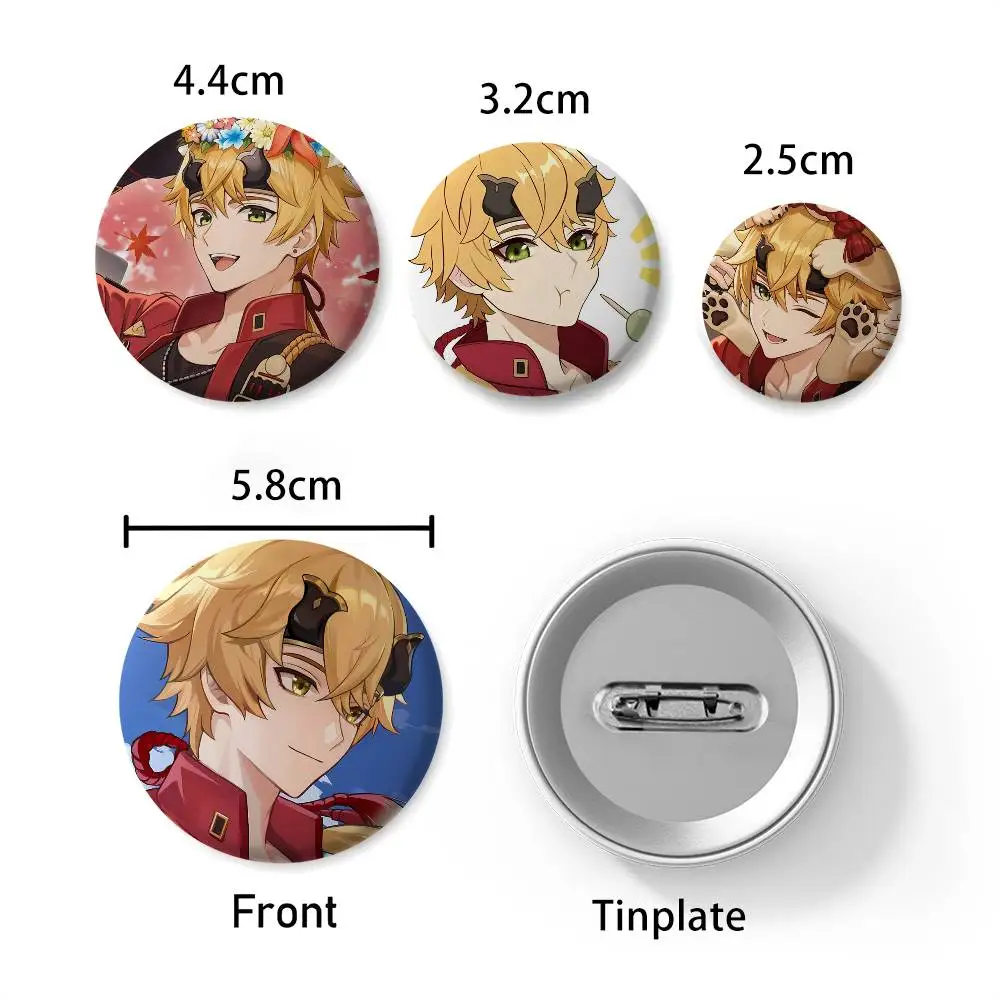 توما جينشين تأثير شارات مستديرة رائعة شارة دبابيس دبابيس الإبداعية للملابس قبعة ظهره هدية الملحقات