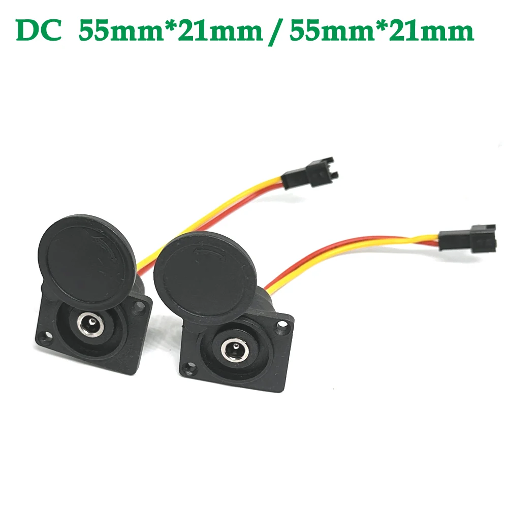 60V Electric Vehicle Charger Connector Adapter DC 5521 5525 E-bike Lithium Battery Charging Interface Replacement Plug Socket