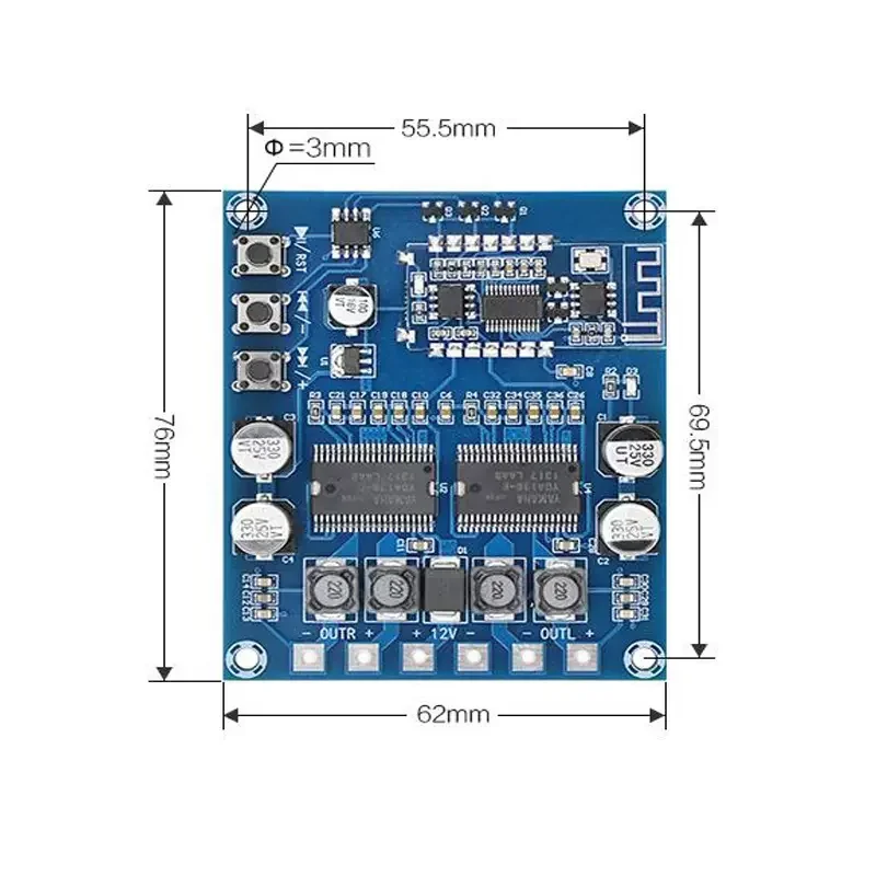 XH-A353 Hifi Bluetooth digital amplifier board YDA138-E Dual Core Audio Module XH-A353 20W+20W