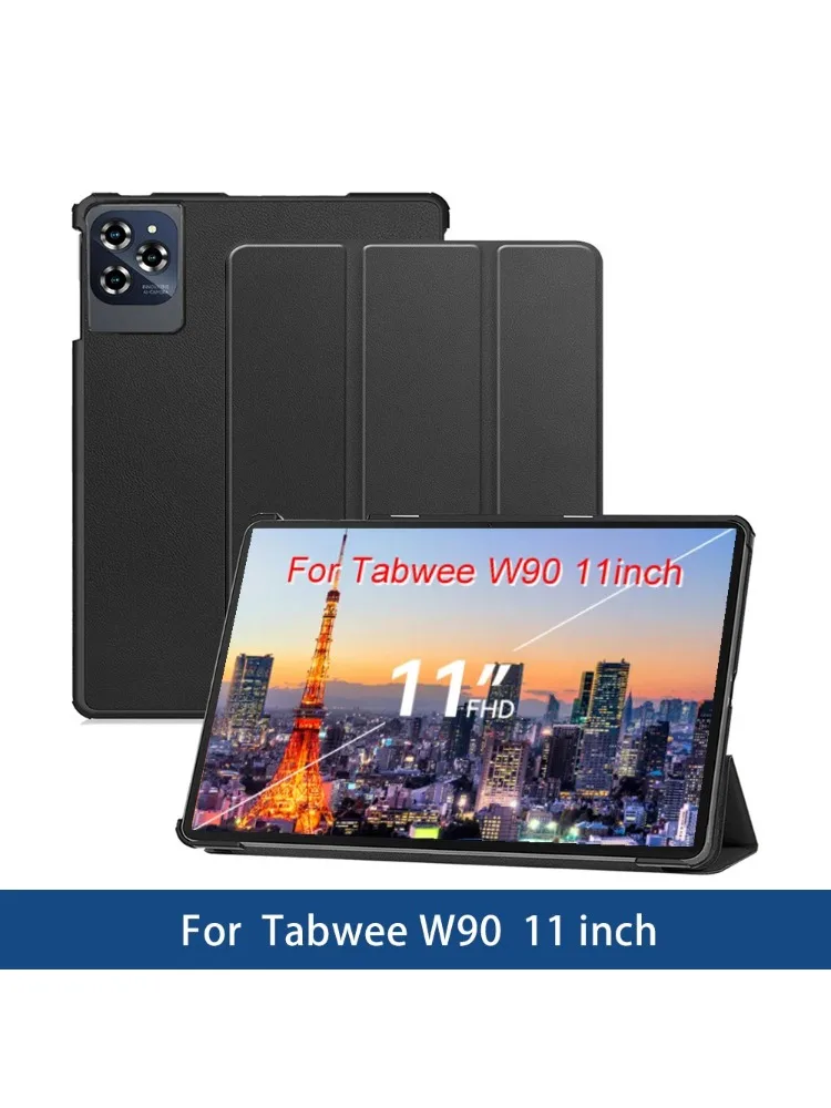 Etui na tablet Funda Tabwee W90 2025 11 cali, inteligentne etui z trzema składanymi nóżkami, magnetyczna osłona z twardą tylną obudową PC — zdjęcie produktu 7