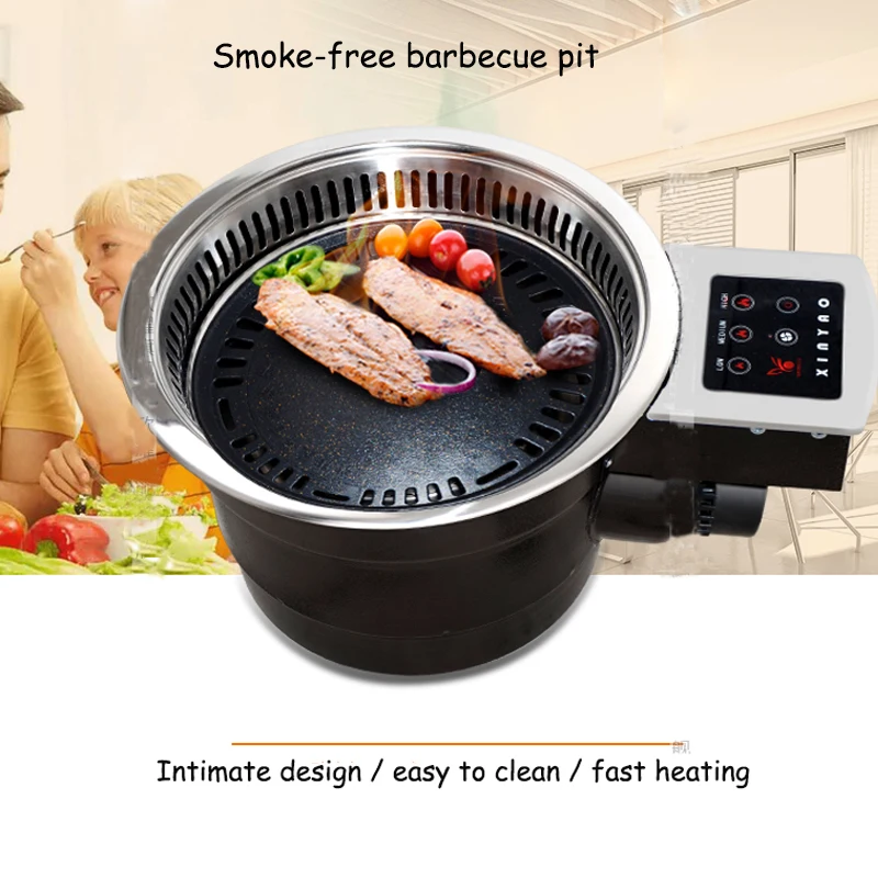 

Commercial Electric Grill Barbecue Hotplate Teppanyaki Griddle Smoke-free Electrical Grill Pit Hot Pot Infrared Environmental