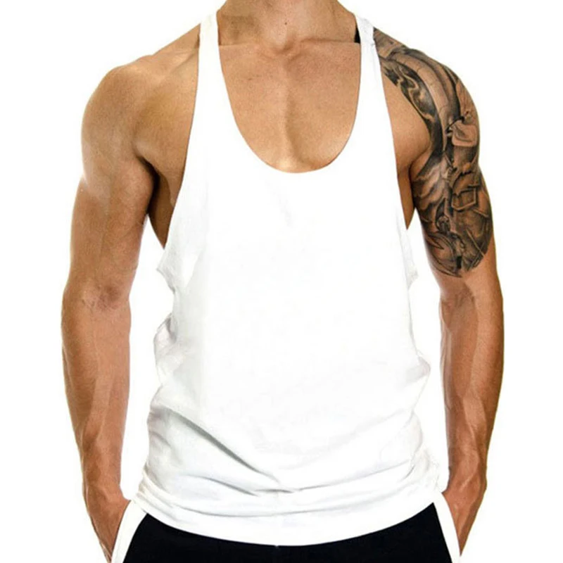 Odzież fitness t-shirty na siłownię szelki męski top na siłownię męska bluza bez rękawów męskie ubrania kamizelki typu stringer koszula do kulturystyki