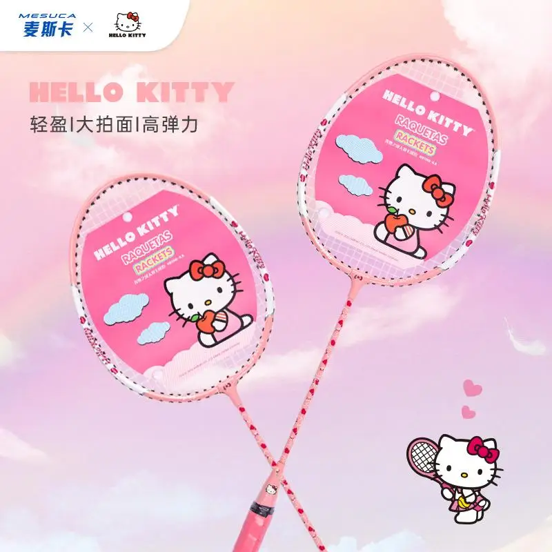 Hot Sanrio Kawaii racchetta da Badminton Hello Kitty Cartoon bambino lega di titanio giocattoli all'aperto Cartoon Super Light Fashion New Style