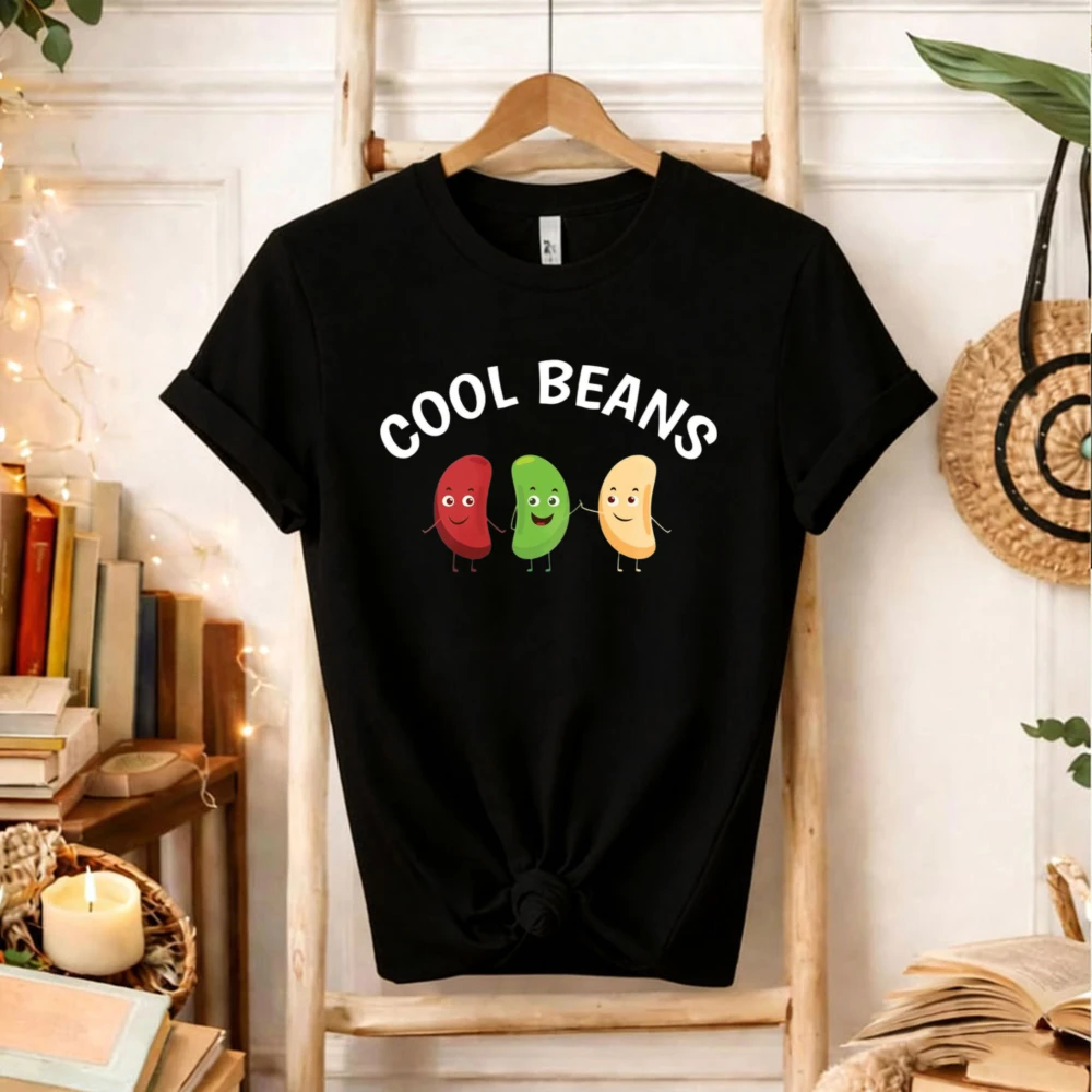 Cool Beans Funny T-Shirt Playful Smiling Beans Design Personalised Gift Customised Name Message Women Men Tee Tops T-shirts