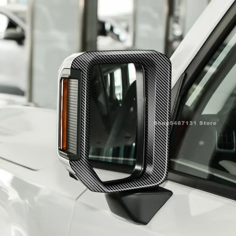 Side Mirror Rearview Rain Eyebrow Frame Cover Trim for Toyota Prado LC250 Interior Accessories 2024 2025