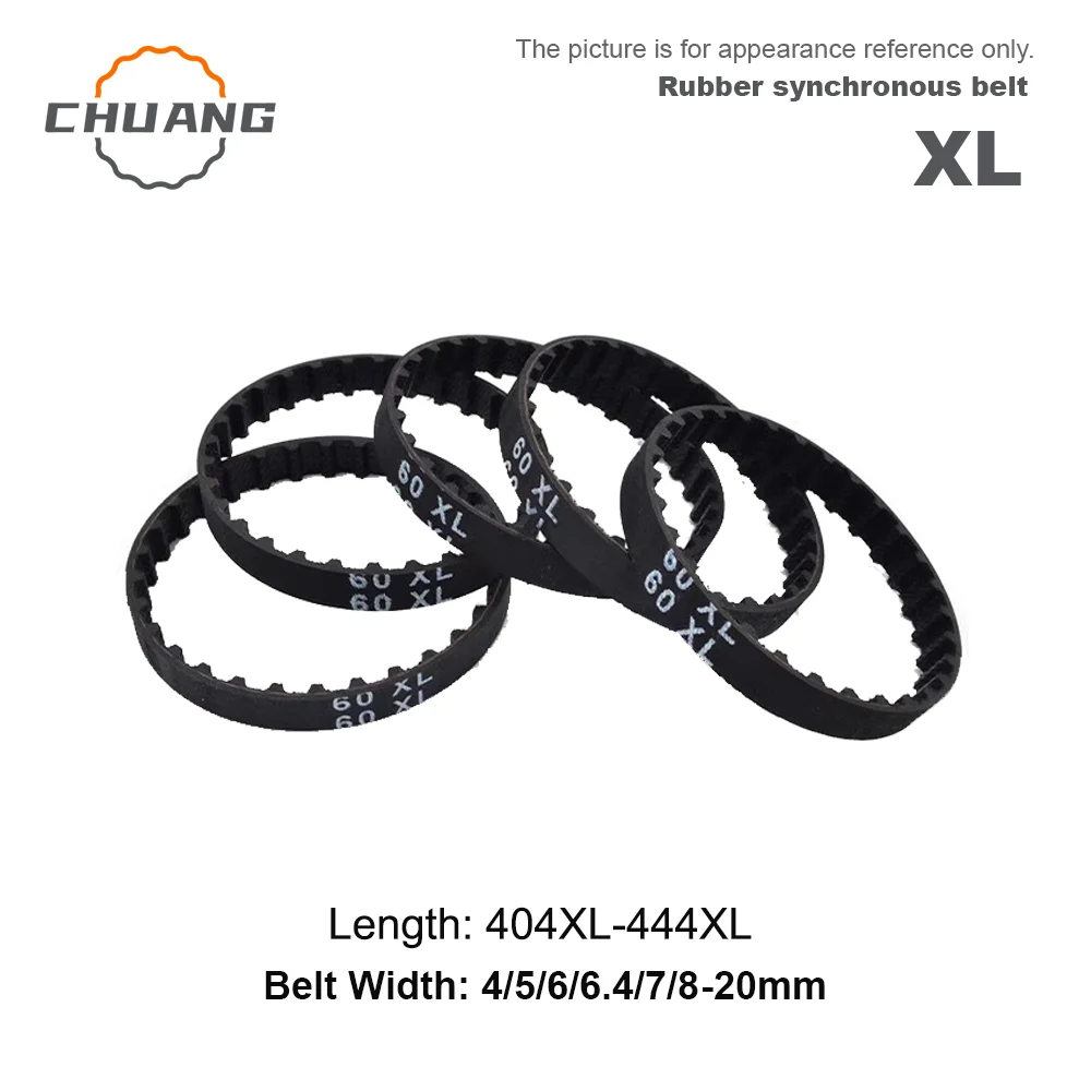XL Timing belt Length 404XL~444XL Width 4/5/6/6.4/7/8/9/10/12/12.7/15/18/19/20mm XL Closed loop rubber band