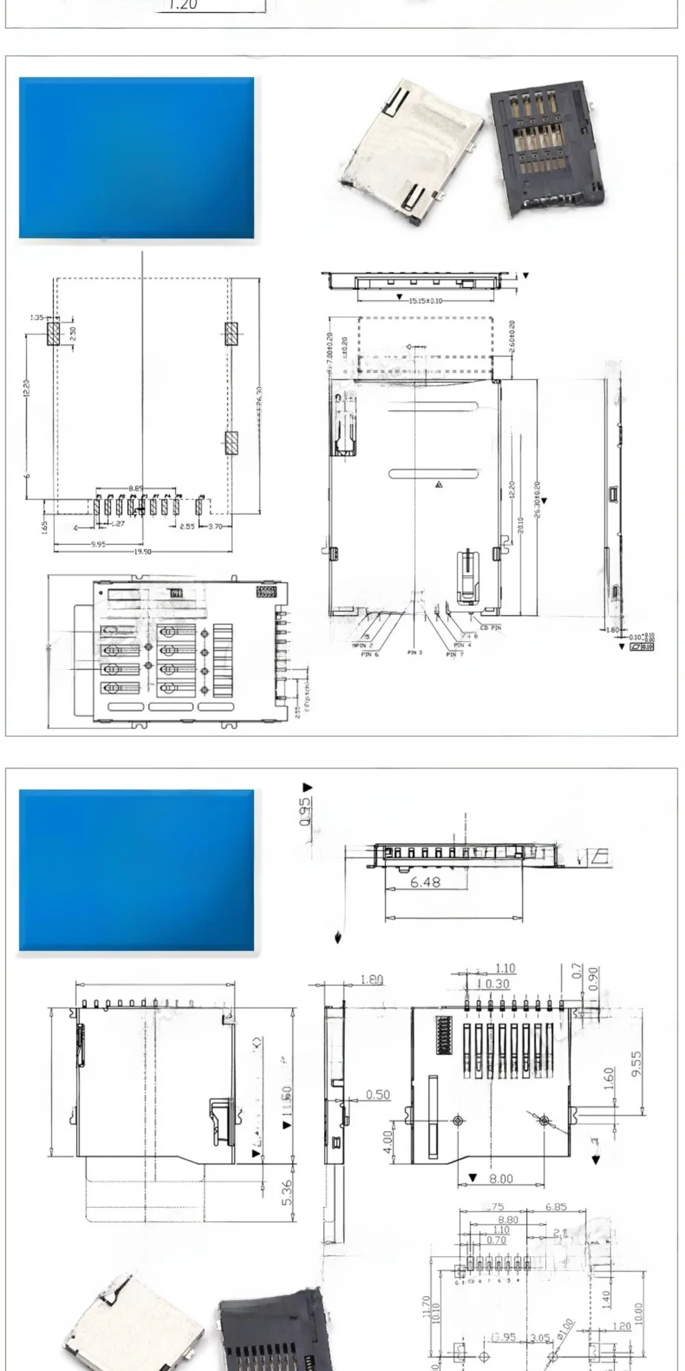 1-5 Stück SD/MINI/TF/SIM/NANO/MICRO Kartenhalter-Schacht mit Selbstauswurfmechanismus – Detail 3