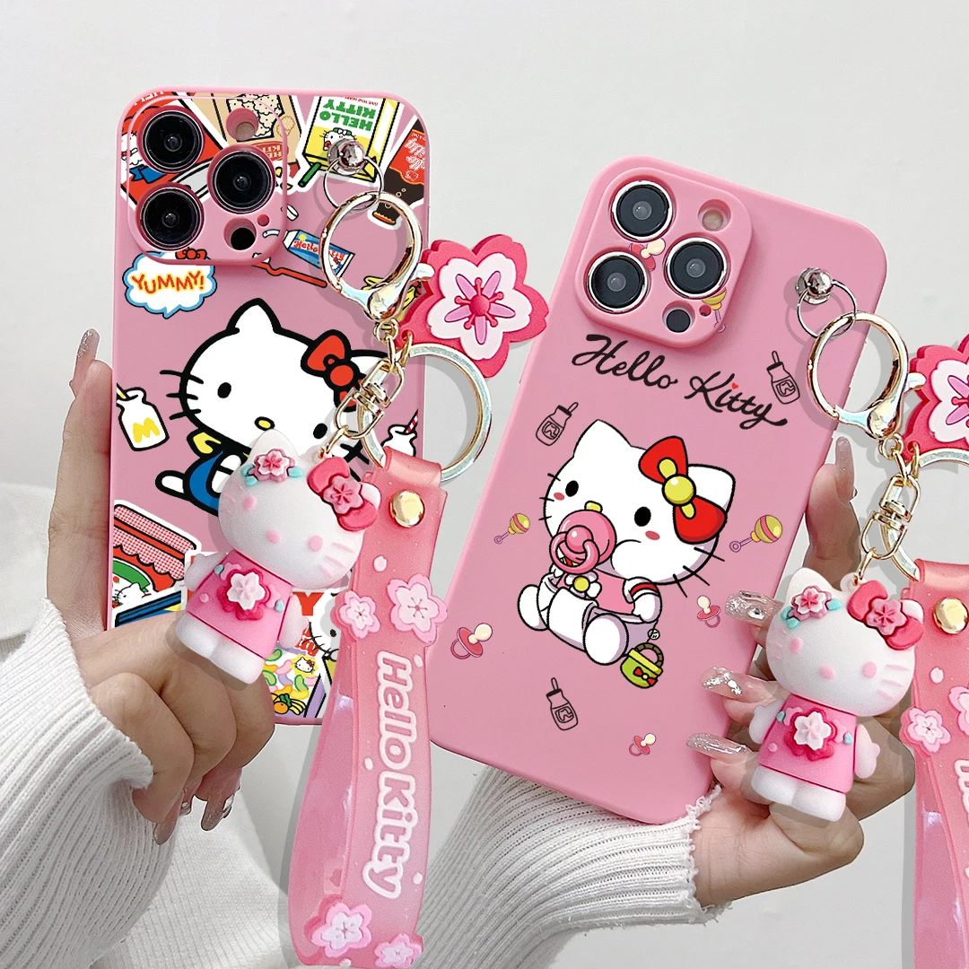 For Huawei Nova 11SE Y72 Honor X6A X7A X7B X8A X5 X9B X8B 90 100 200 lite Pacifier Hello Kitty Case With Keychain