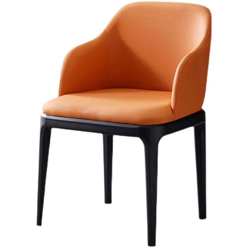 

Designer dining chair home modern minimalist leather soft bag back chair Nordic restaurant mahjong table wholesale