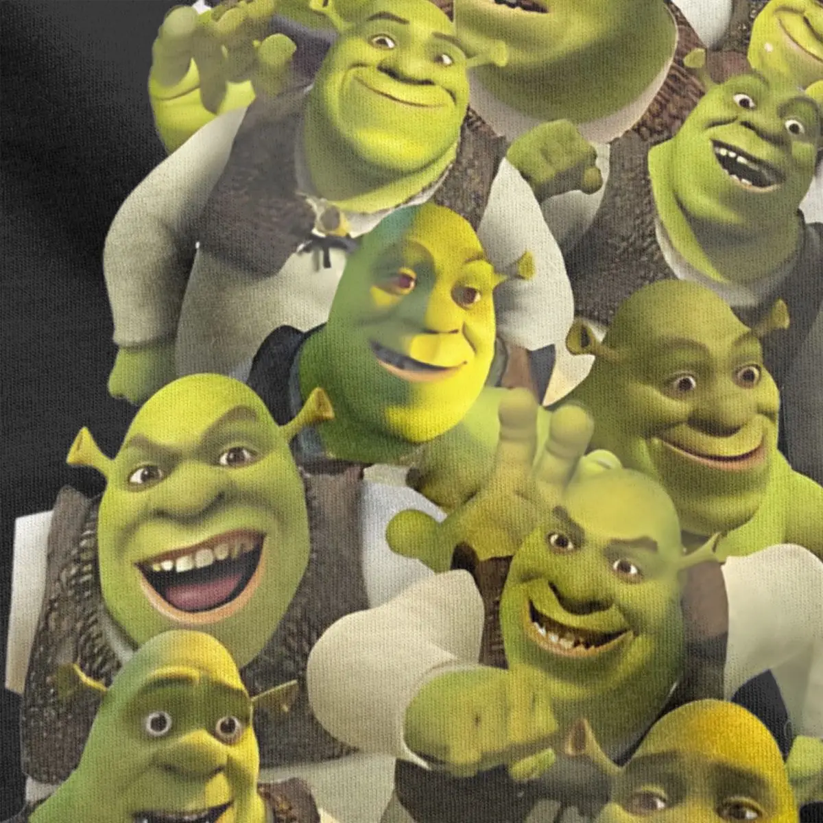 Men\'s Shrek Collage Classic T Shirts 100% Cotton Tops Vintage Short Sleeve O Neck Tee Shirt Summer T-Shirt