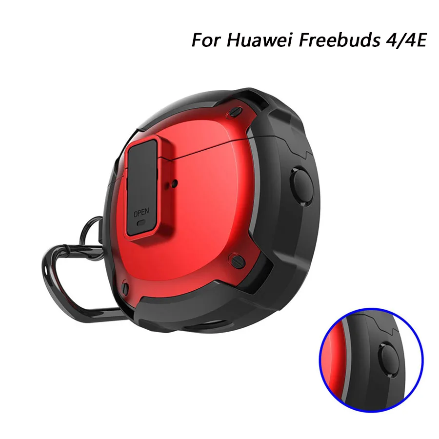Funda protectora a prueba de golpes para Huawei Freebuds 4, carcasa para auriculares gratis, caja de carga 4E con gancho