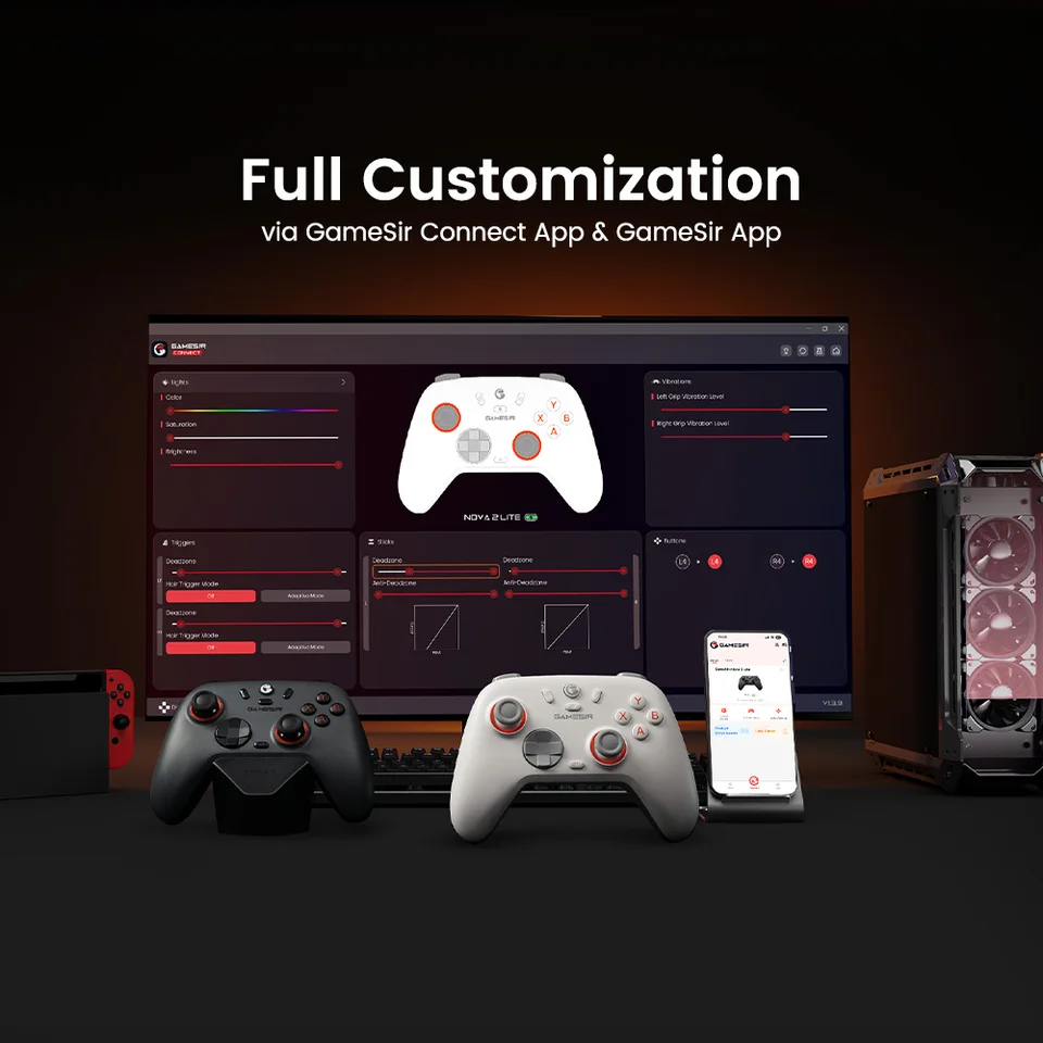 GameSir Nova 2 Lite Edición Iron Man Controlador Inalámbrico para Switch, PC, Android e iOS 5