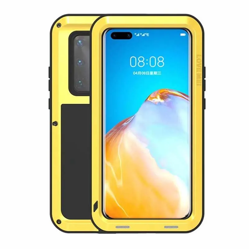 Powerful Case Shockproof Metal Aluminum Armor Shock Case Cover For Huawei P60 P50 P40 P30 Pro Case 360 Full Body Protective Case