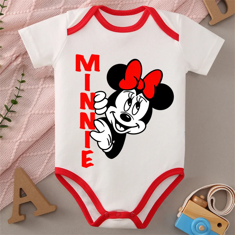 

MINISO Mickey Print Pure Cotton Soft Baby Jumpsuit Best Gift for My Honey Baby Onesie Bodysuit for 0 To 12 Months Newborn