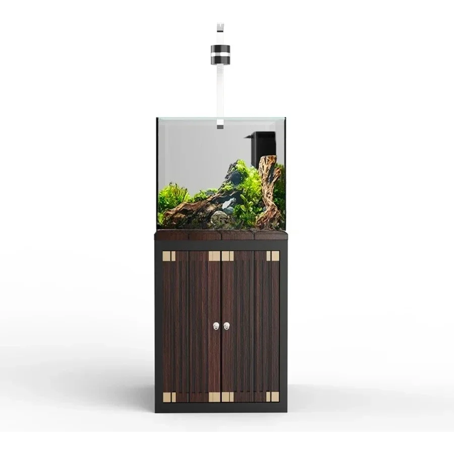 Living room square floor fish tank ultra-white glass integrated ecological bottom filter grass tank