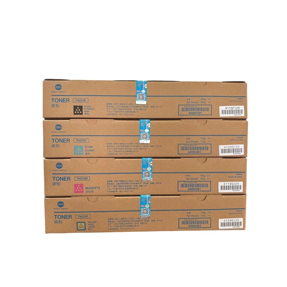 1set 4X TN223 Original CMYK Toner Cartridge for Konica Minolta Bizhub C226 C266 TN223CMYK-H High Capacity Toner