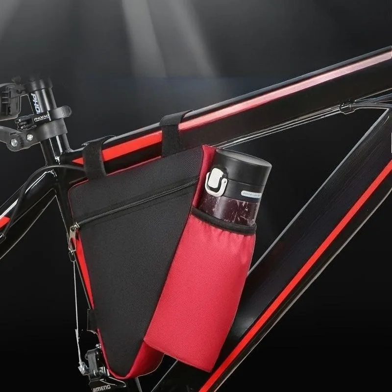 Bicycle Triangle Frame Bag Large Capacity Bike Top Tube Pouch Metal Zipper Wear‑Resistant Cycling Accessories For Road Bikes