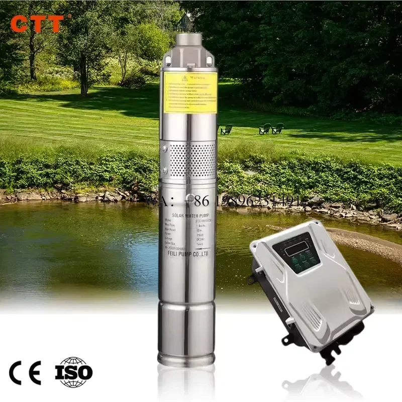 Wmwmnu for Stainless Steel Screw Solar Water Pump Deep Well 3 Inch Helical Rotor Submersible Solar Pump 100m Head High