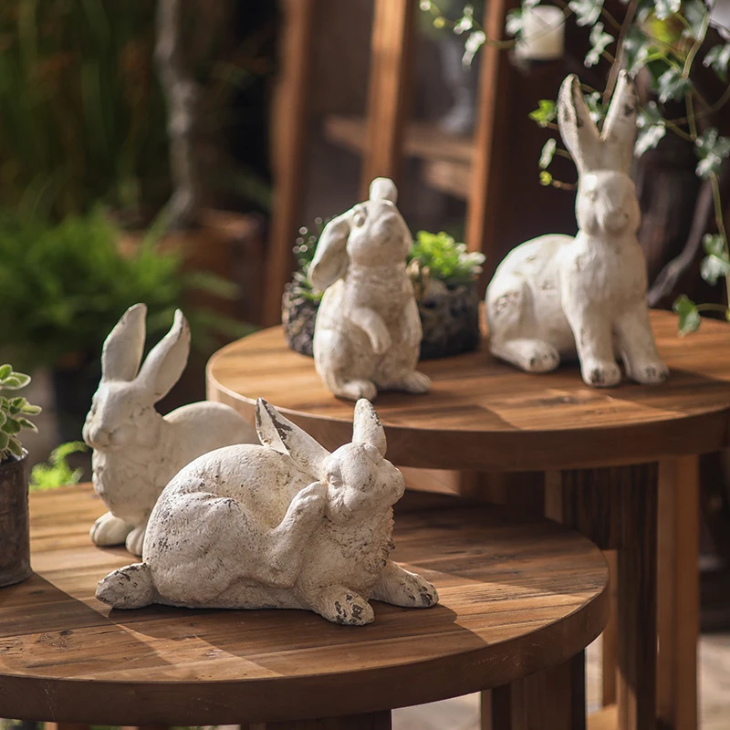 

Retro Decorative ornaments Cartoon rabbit Arts and Crafts Handmade aging decoration