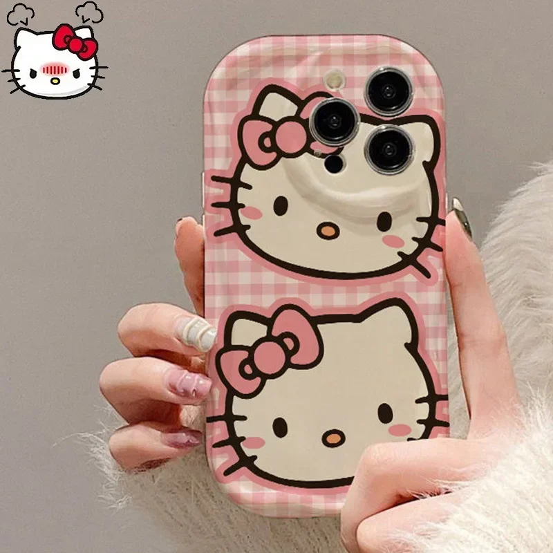 Cute Anime Sanrio Hello Kittys iPhone 11 Case Cartoon Kawaii iPhone 15 14 Plus Anti Slip 12 13 Pro Max Anti Drop Cases Girl Gift