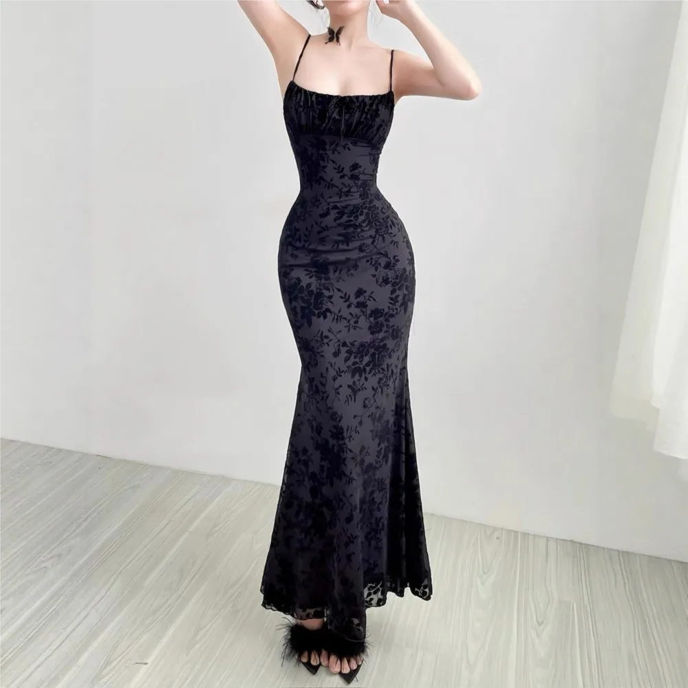 Sukienki na imprezę dla kobiet, seksowne, eleganckie, modne sukienki wieczorowe na bankiet, sukienki na ramiączkach spaghetti, bez pleców, francuskie, dopasowane, modne.