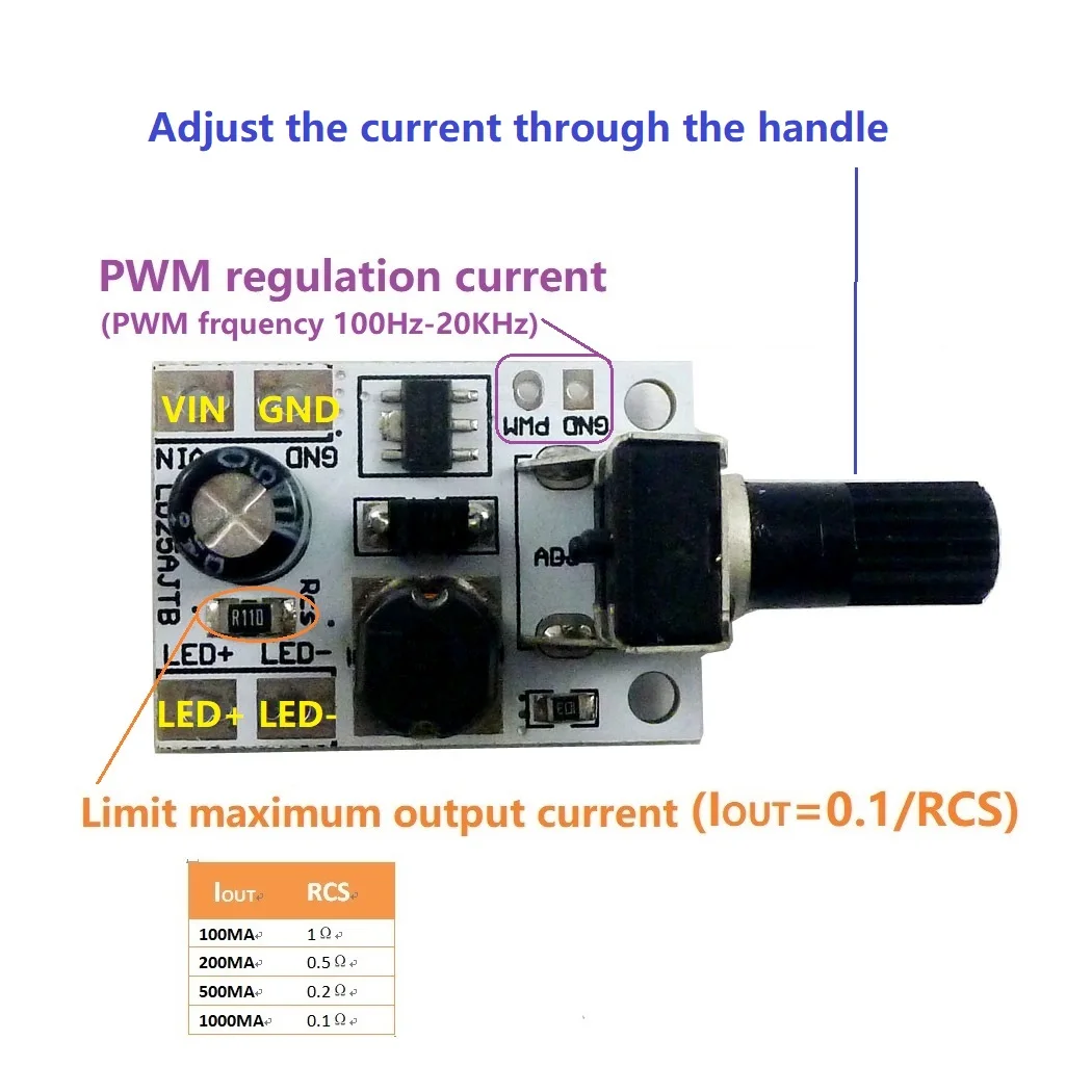 3 PCS 20W 6-25V Multifunction Handle Adjustment LED Driver Module PWM Controller DC-DC Step-down Constant Current Converter