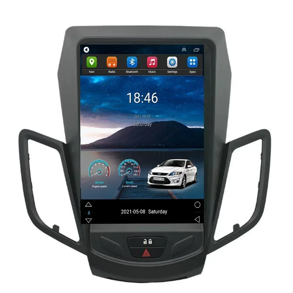 Автомобильный GPS Android 13 для Ford Fiesta MK7 2009-2016, навигационное радио, стерео, мультимедийный вертикальный экран Tesla, 2-диночный DVD-плеер, камера