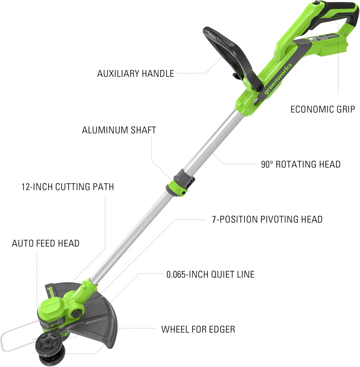 24V 12-Inch Cordless String Trimmer/Edger and Leaf Blower Combo Kit + 3 Bonus Spools, 2.0Ah Battery and Charger Inclu