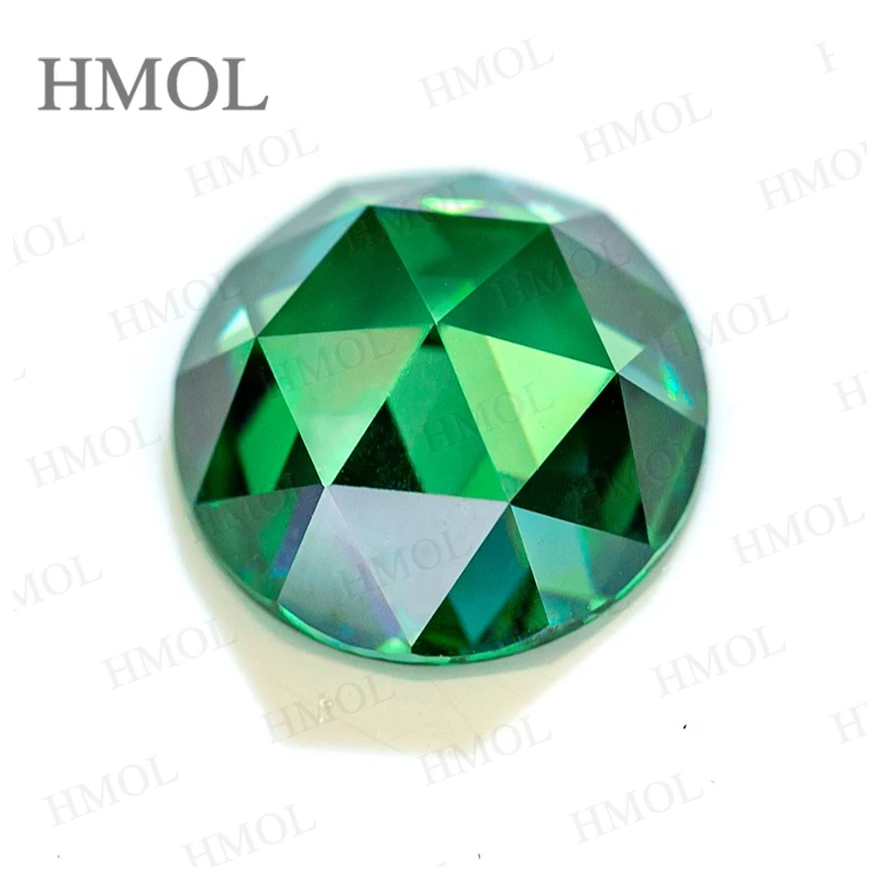 

Moissanite Beads Special Round Shape Flat Bottom Rose Cut Green Color Loose Gemstone VVS1 Excellent DIY Women Men Jewelry Making