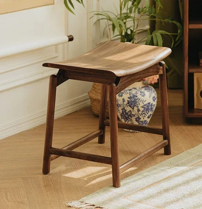 

Solid wood tea shoe changing stool new chinese simple living study teal dining room furniture