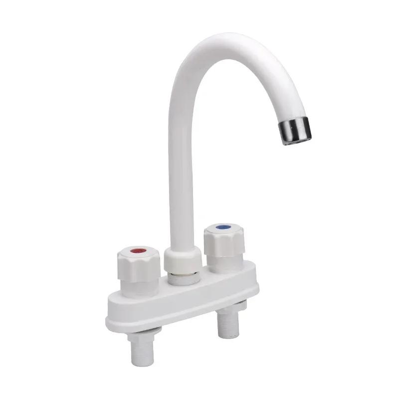 Single/Double Hole Basin Faucet Hot and Cold Water Sink Mixer Modern Kitchen Tap Versatile Bathroom Utility Faucet