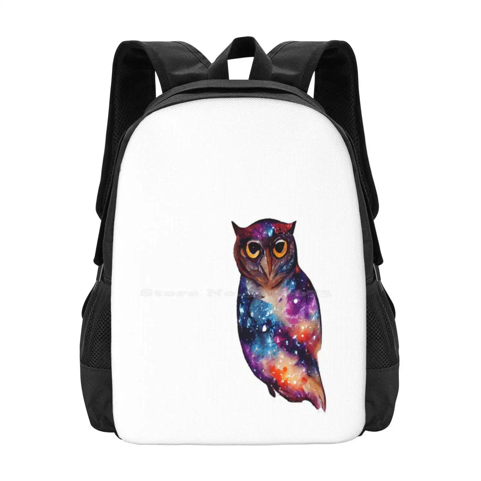 Galaxy Owl Watercolor Backpack For Student School Laptop Travel Bag Galaxy Animal Space Art Galaxy Art Space Animal Abstract