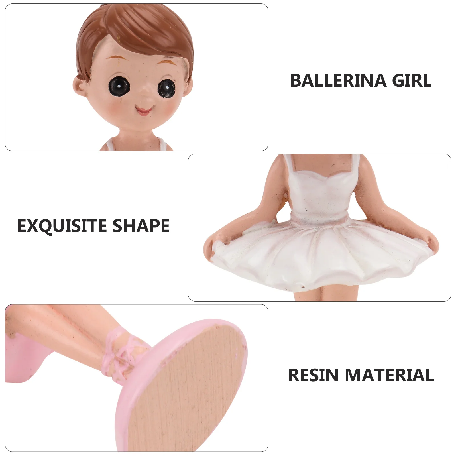 

2Pcs Creative Resin Ballet Girl Decor Birthday Cake Ornament Desktop Adornments Lovely Resin Crafts Home Party Decoration